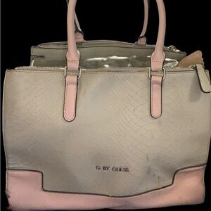G by Guess faux crocodile pink and beige Tote bag